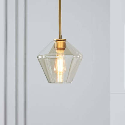 Hailie clear glass pendant light for bedroom.