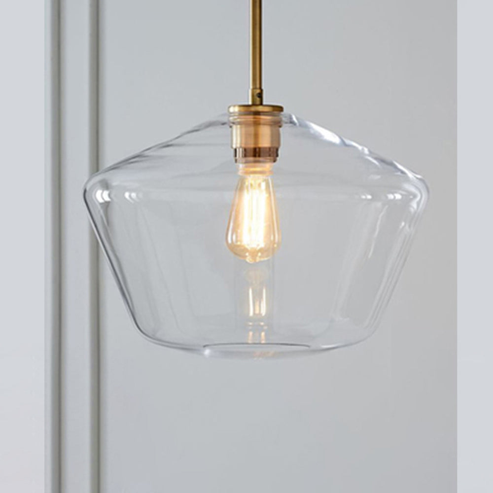 Hailie clear glass pendant light for bedroom.