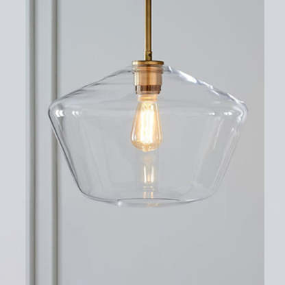 Hailie clear glass pendant light for bedroom.
