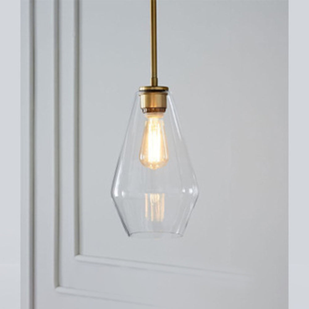 Hailie clear glass pendant light. Modern lamp for bedroom.