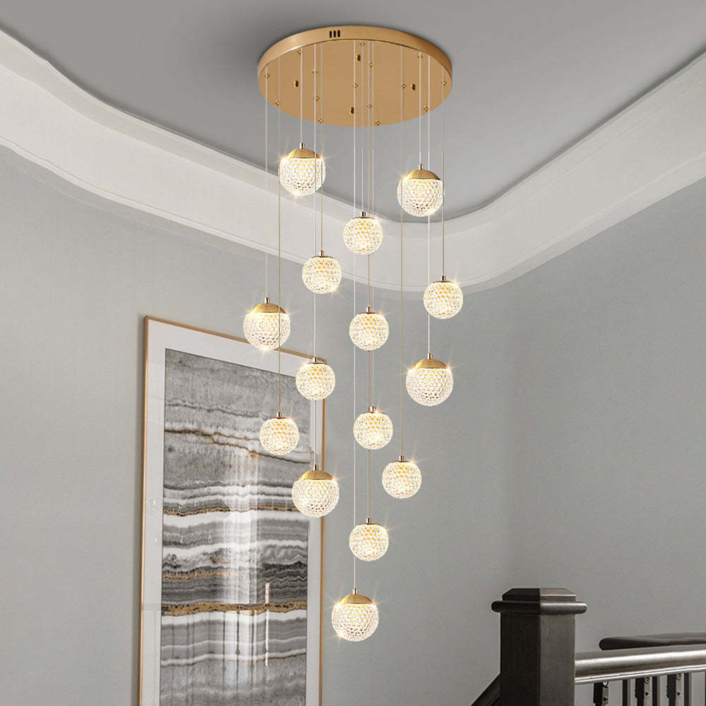 Modern art deco pendant light Jibril, spherical design