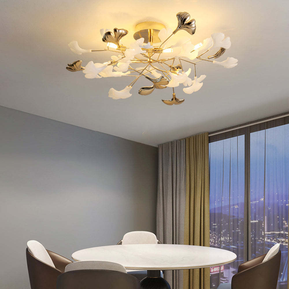 Olivia Leaf Ceiling Light over dining room table