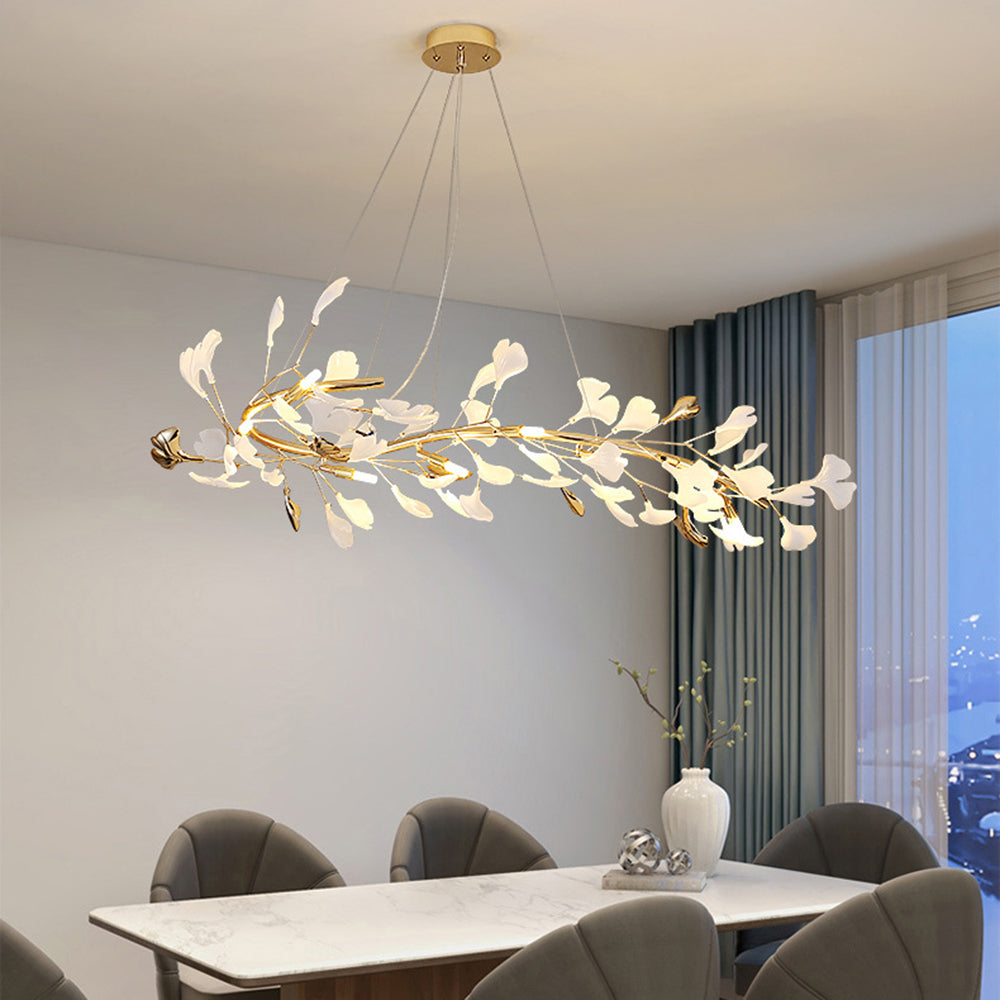 Olivia Modern Art Deco Chandelier over dining table