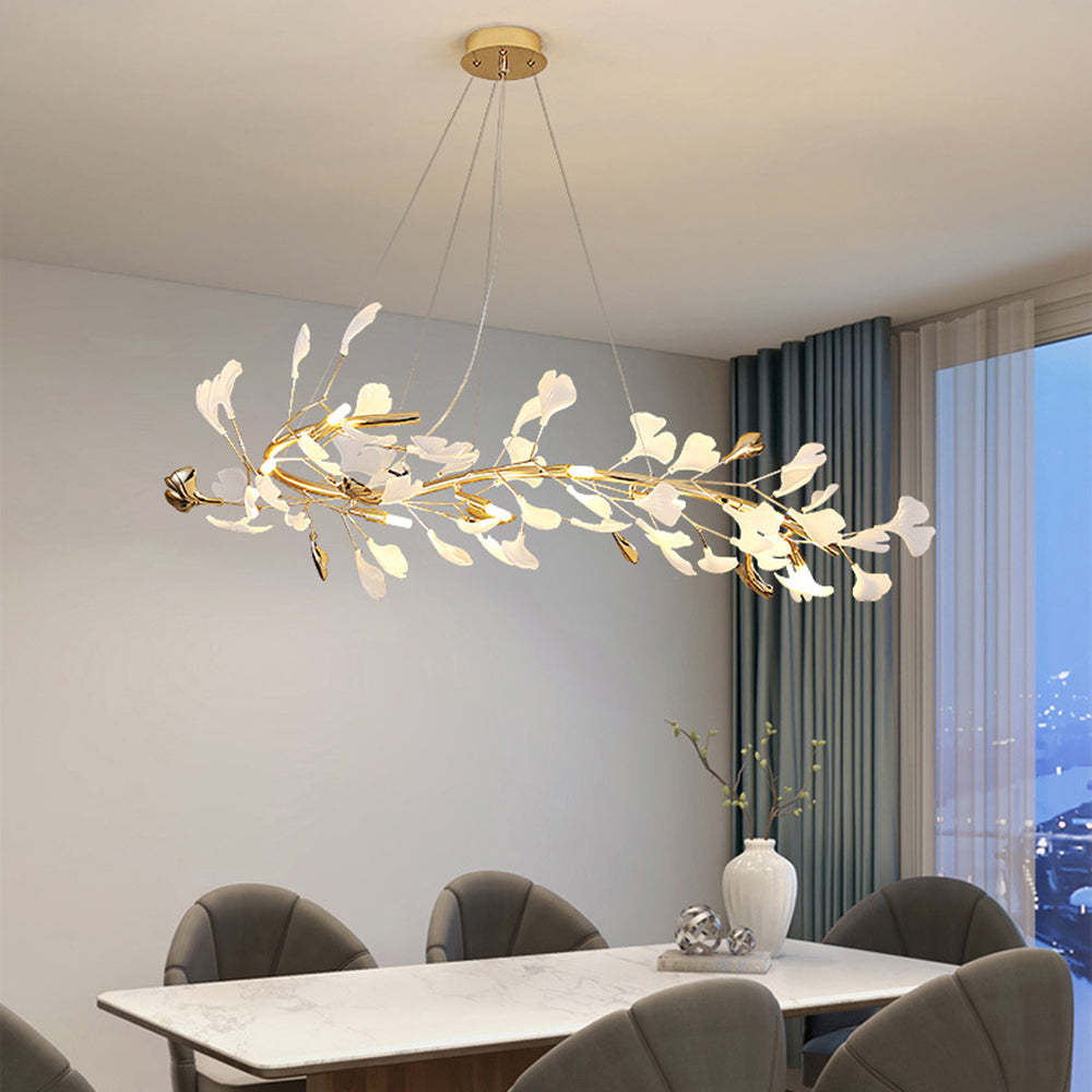 Olivia Modern Art Deco Chandelier over dining table
