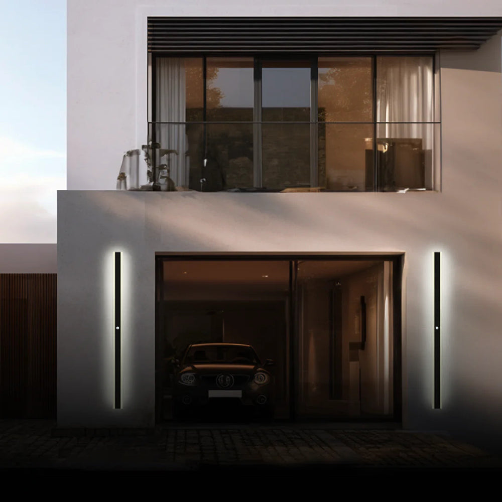 Orr Minimalist Outdoor Wall Lamp on modern house.