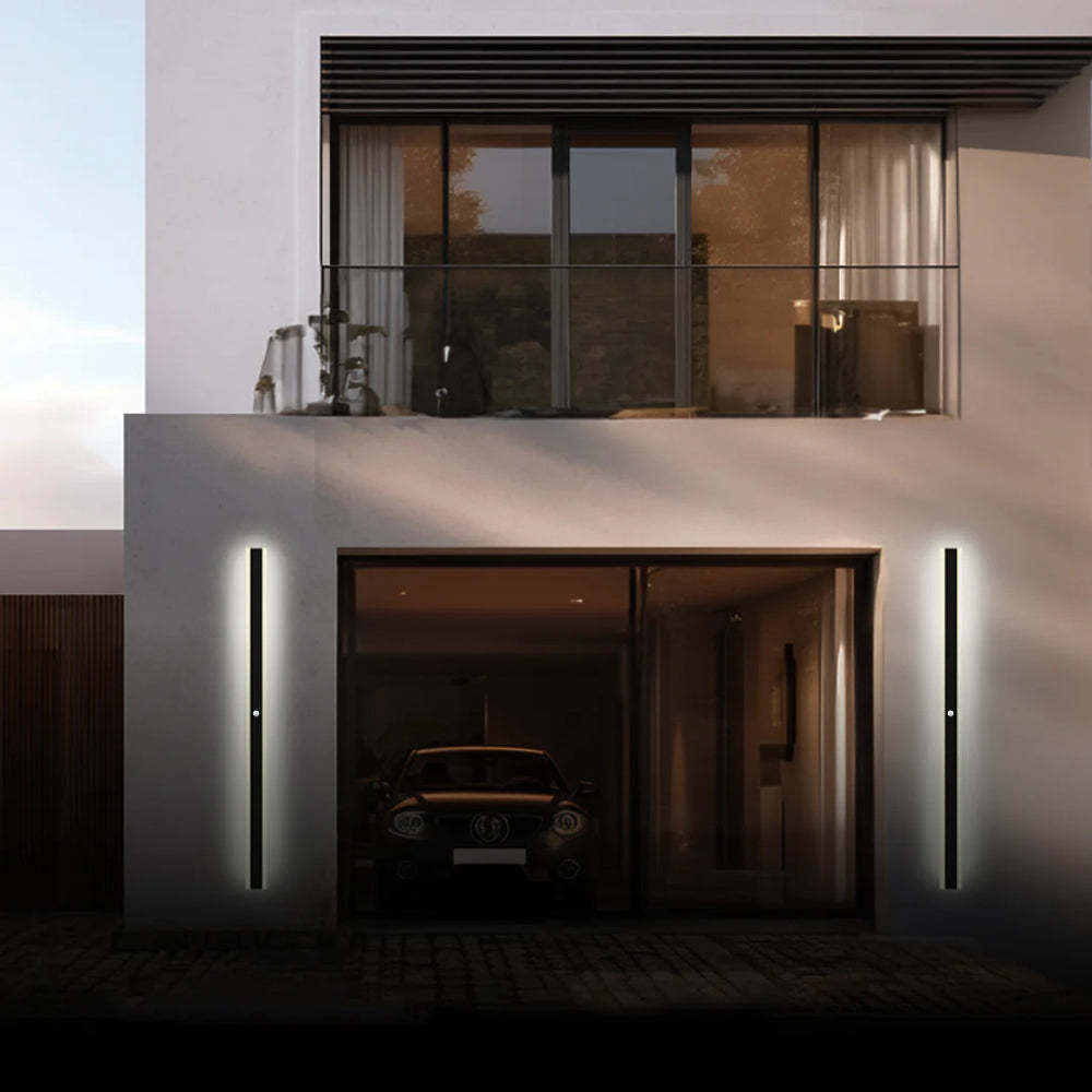Orr Minimalist Outdoor Wall Lamp on modern house.