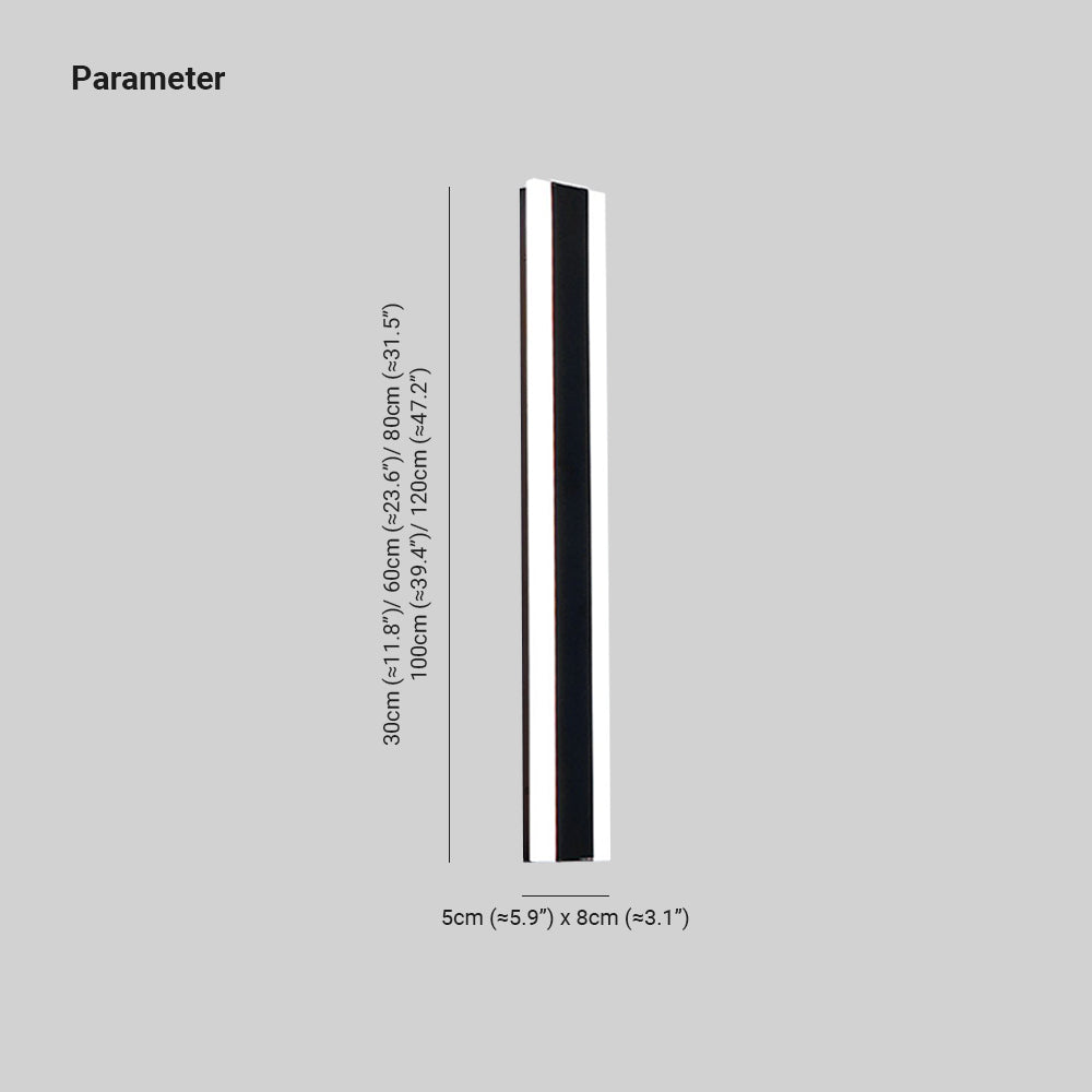 Orr outdoor wall lamp dimensions, Minimalist metal lighting sizes