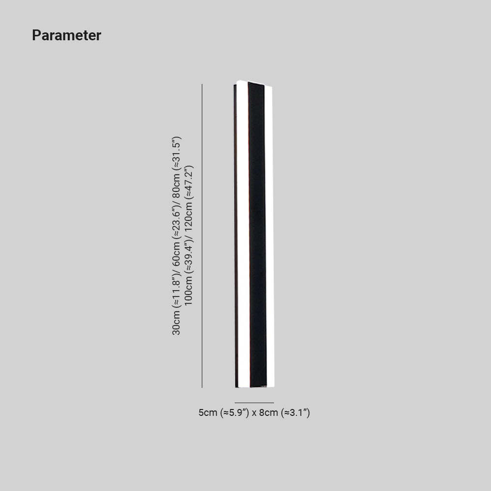 Orr outdoor wall lamp dimensions, Minimalist metal lighting sizes