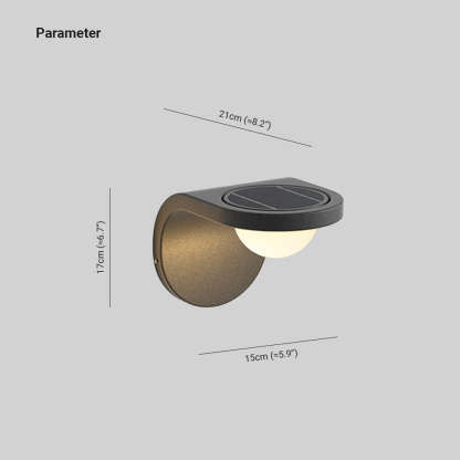 Orr Modern Solar Wall Lamp Dimensions - Outdoor Lighting Orr Modern Arc Metal Acrylic Solar Waterproof Adjustable Outdoor Wall Lamp