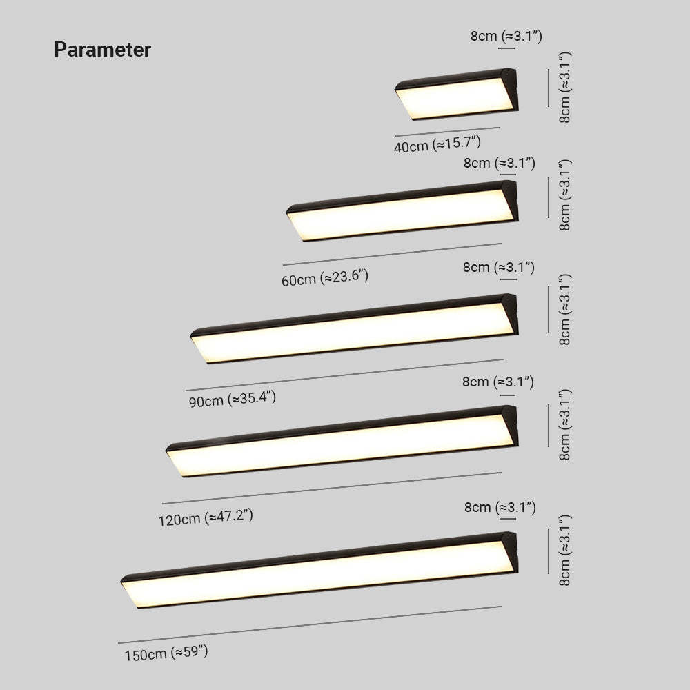 Edge Outdoor Wall Lamp Dimensions - 40cm to 150cm