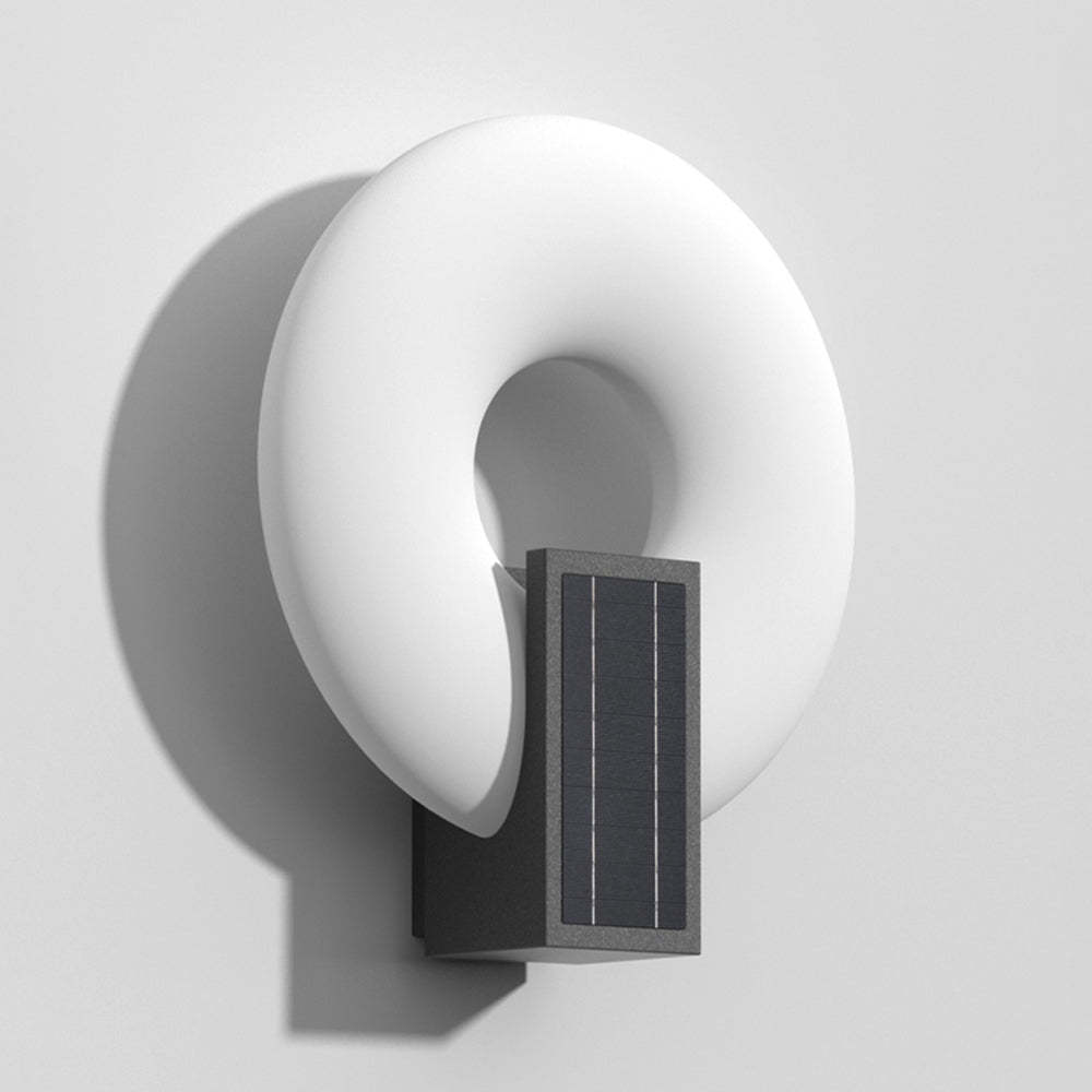 Isaac modern solar outdoor wall lamp - close-up