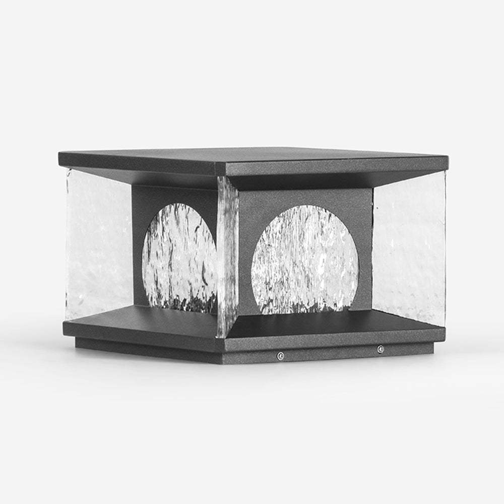 Riley Modern Outdoor Pillar Light - Metal and Glass