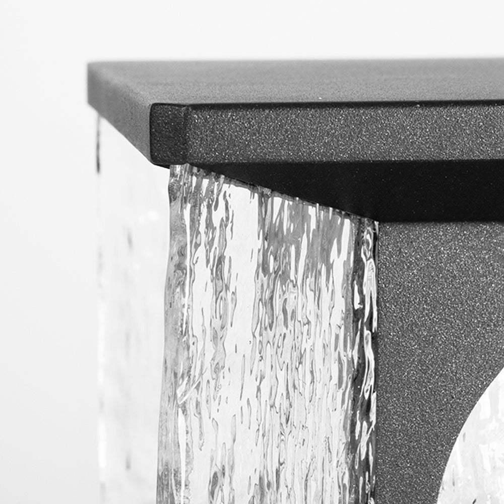 Riley Outdoor Pillar Light Detail: Metal and Glass