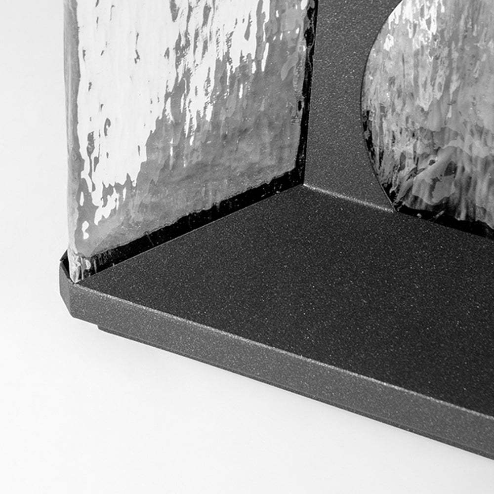 Riley Outdoor Pillar Light Detail: Metal Base and Glass