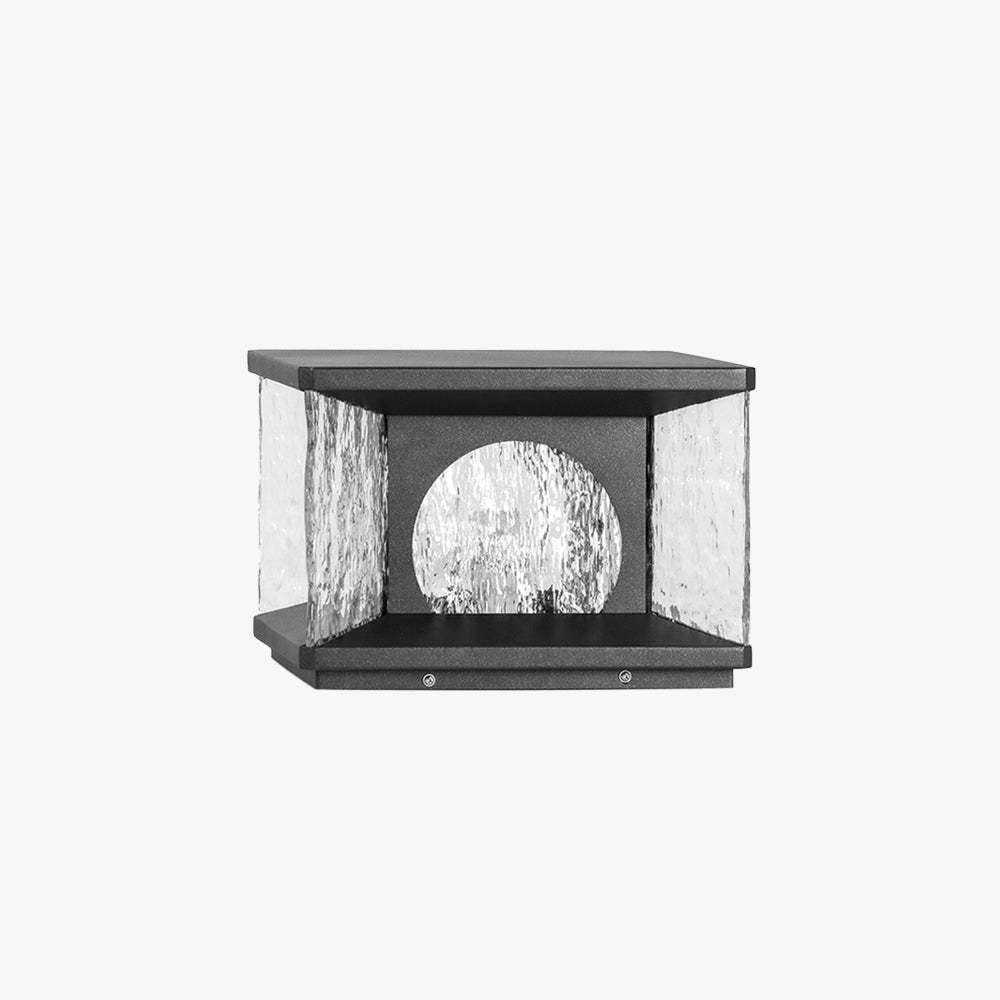 Riley Modern Outdoor Pillar Light with Metal and Glass