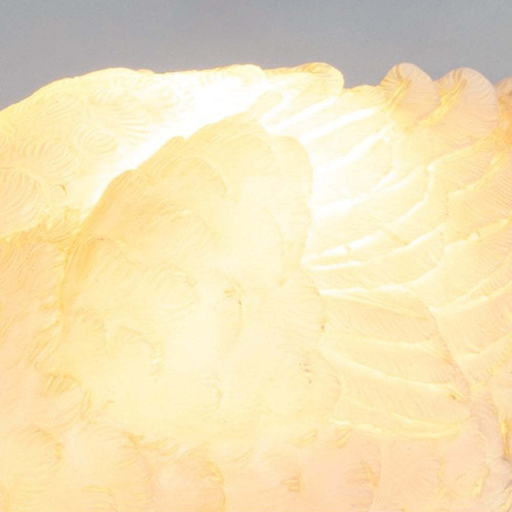 Warm glow of Minori goose garden light feather detail