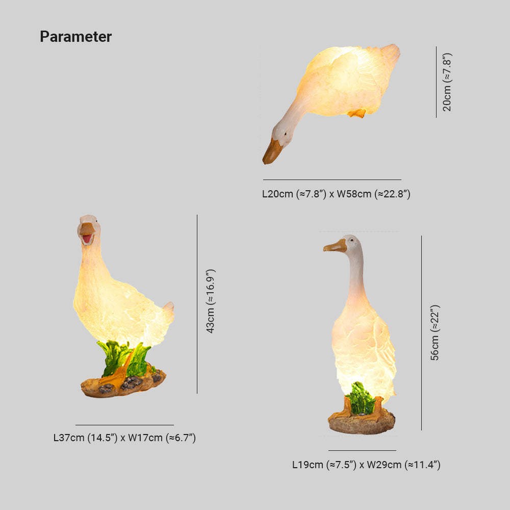 Minori Goose Garden Light Dimensions
