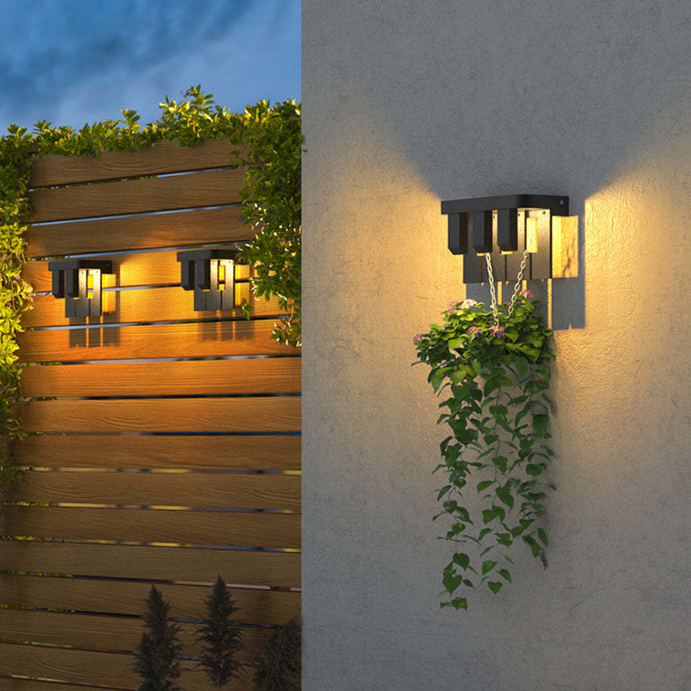 Orr metal solar wall lamp for garden and yard