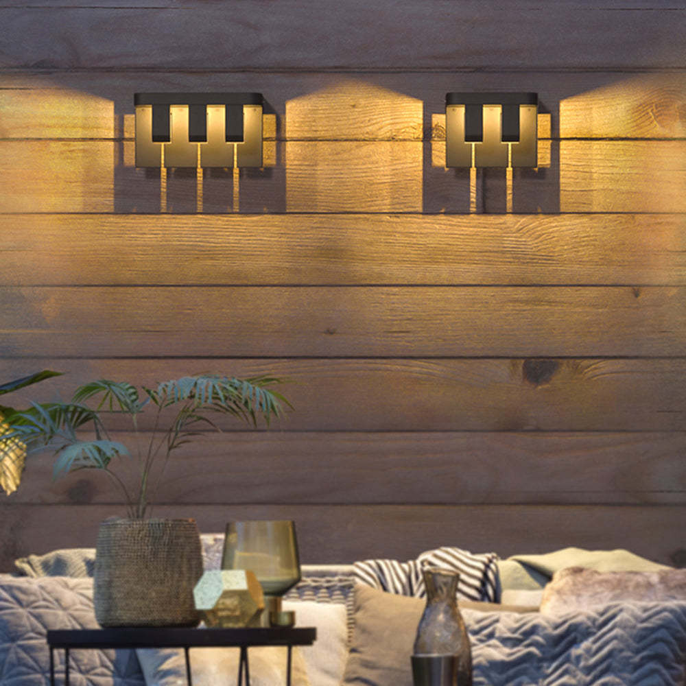 Orr metal solar wall lamps for outdoor garden lighting