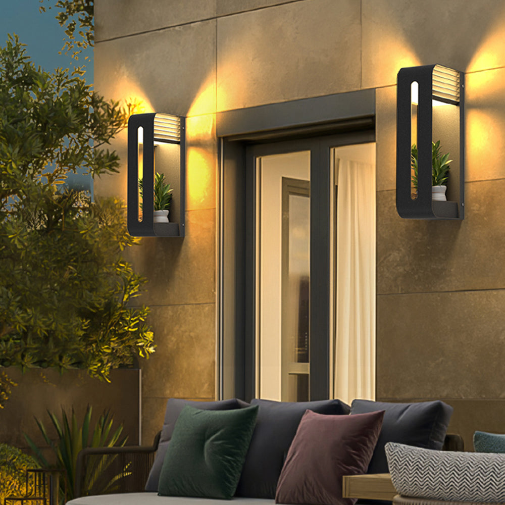 Outdoor wall lamp with plant holder, Orr design, warm light
