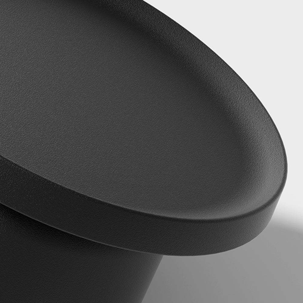 Close-up of black metal Pena outdoor floor lamp base