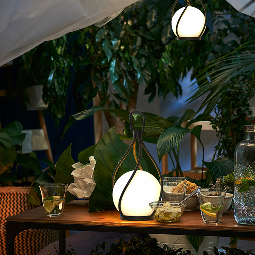 Valentina Pendant Light illuminating garden setting