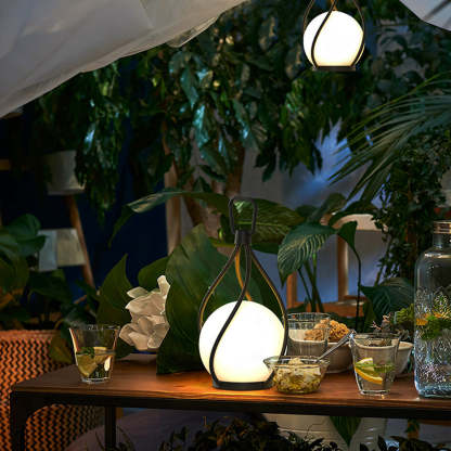 Valentina Pendant Light illuminating garden setting