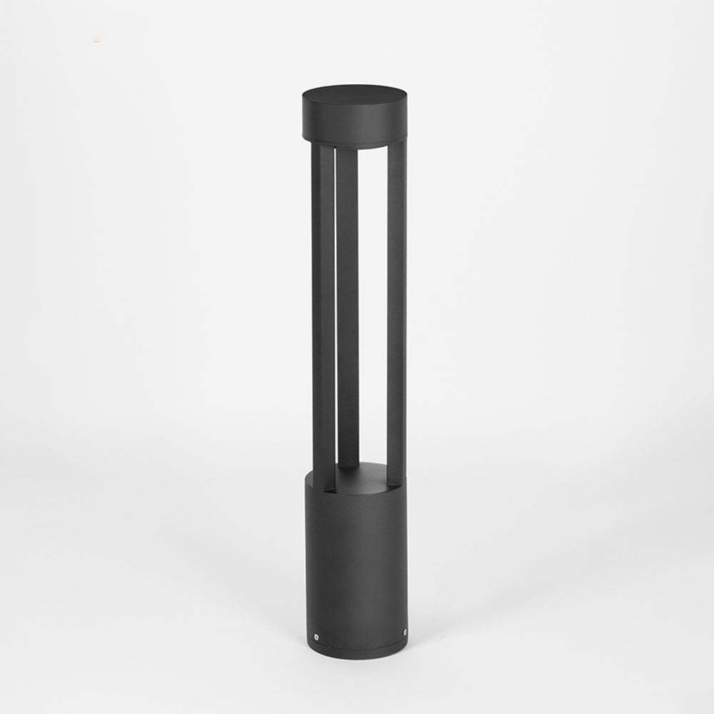 Modern black cylindrical outdoor path light, Pena style