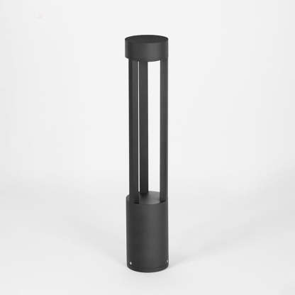 Modern black cylindrical outdoor path light, Pena style