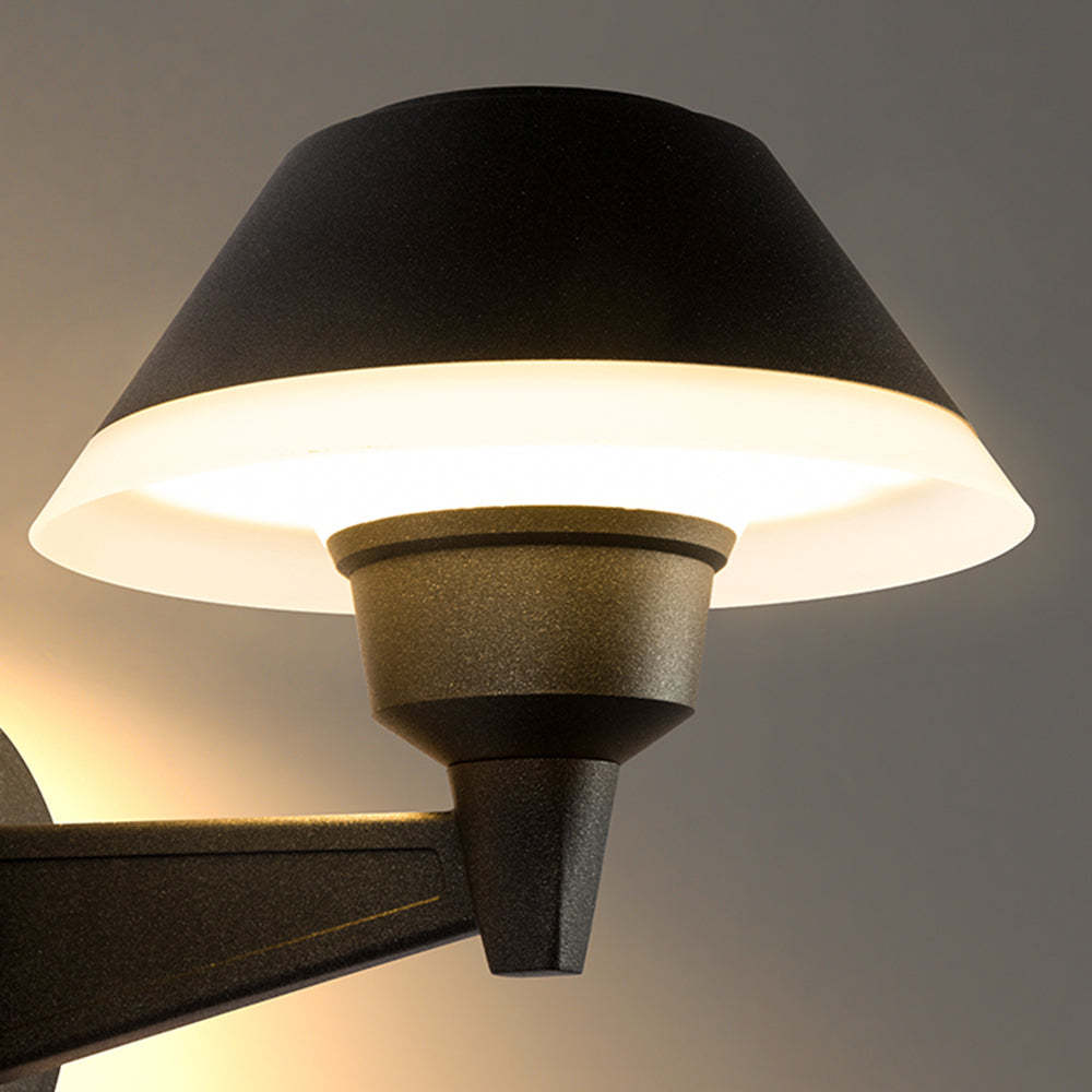 Carins Outdoor Wall Lamp - Black metal bowl lighting