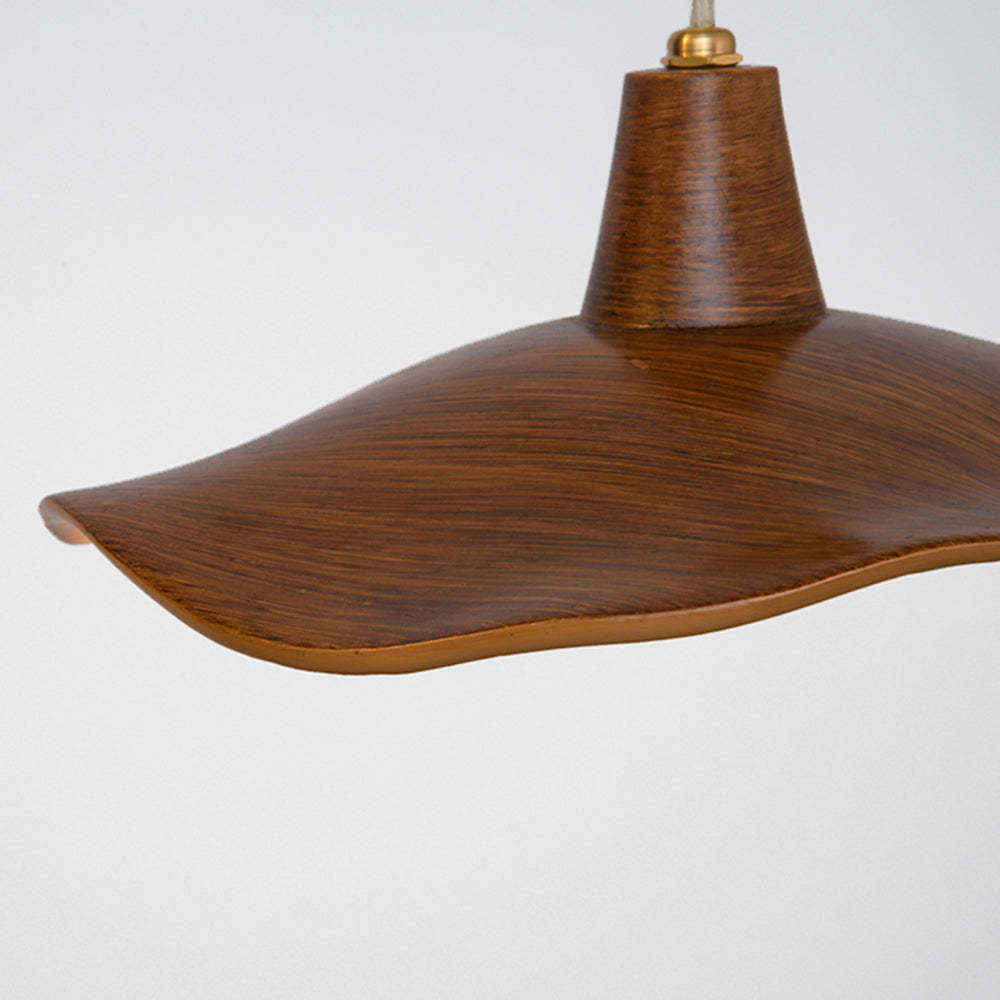 Carins Wave Pendant Light, Mahogany Resin Shade Detail
