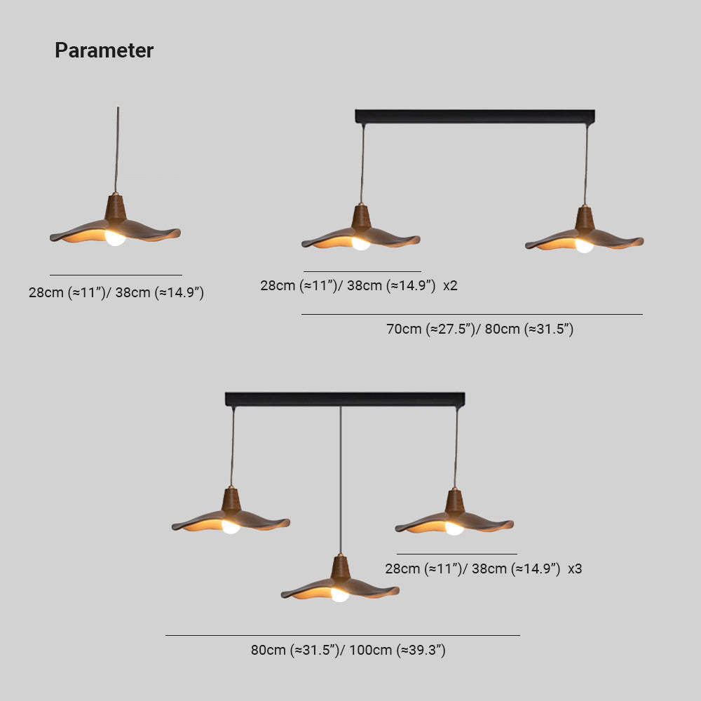 Carins Pendant Light Dimensions, Wave Retro Style