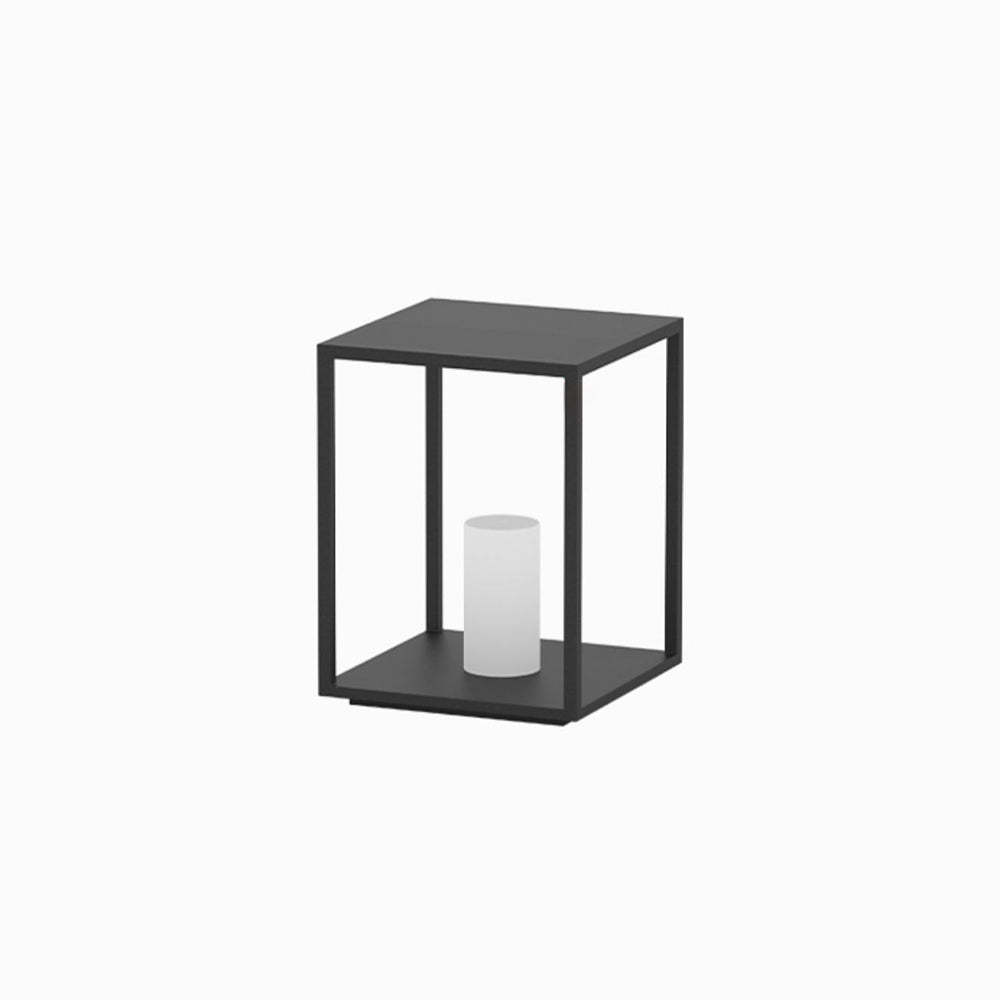 Pena Minimalist Rectangular Metal Solar Outdoor Ground Lamp