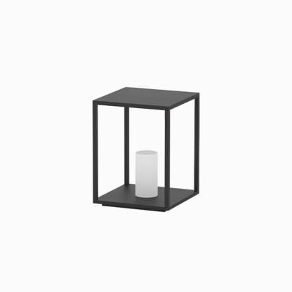 Pena Minimalist Rectangular Metal Solar Outdoor Ground Lamp