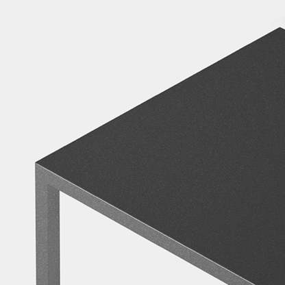 Pena Outdoor Bollard Light corner detail, black metal texture