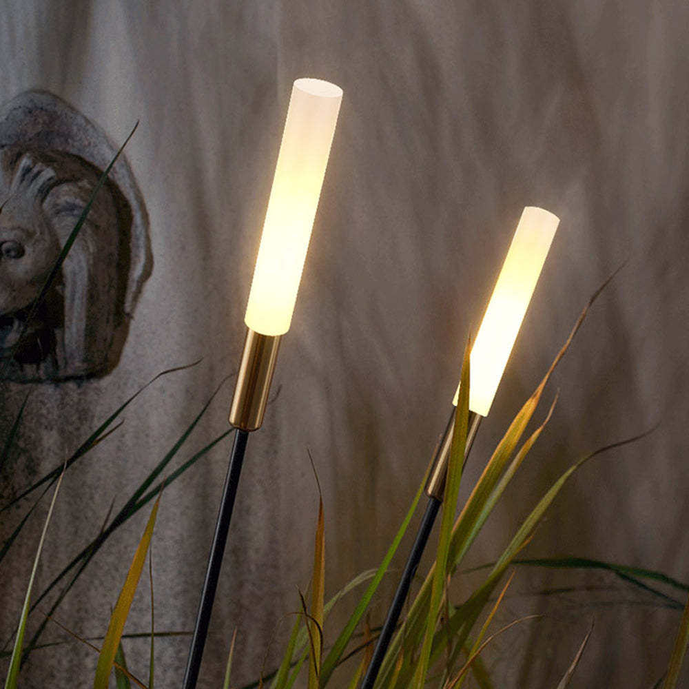 Pena Modern Outdoor Post Light - Illuminated Reed Design