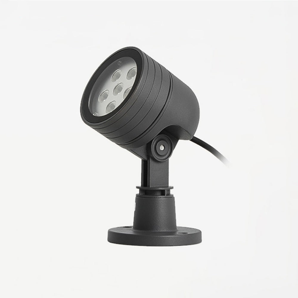 Orr Modern Round Black Outdoor Spotlight, LED garden lighting