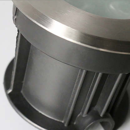 Close-up of Pena metal outdoor step light.