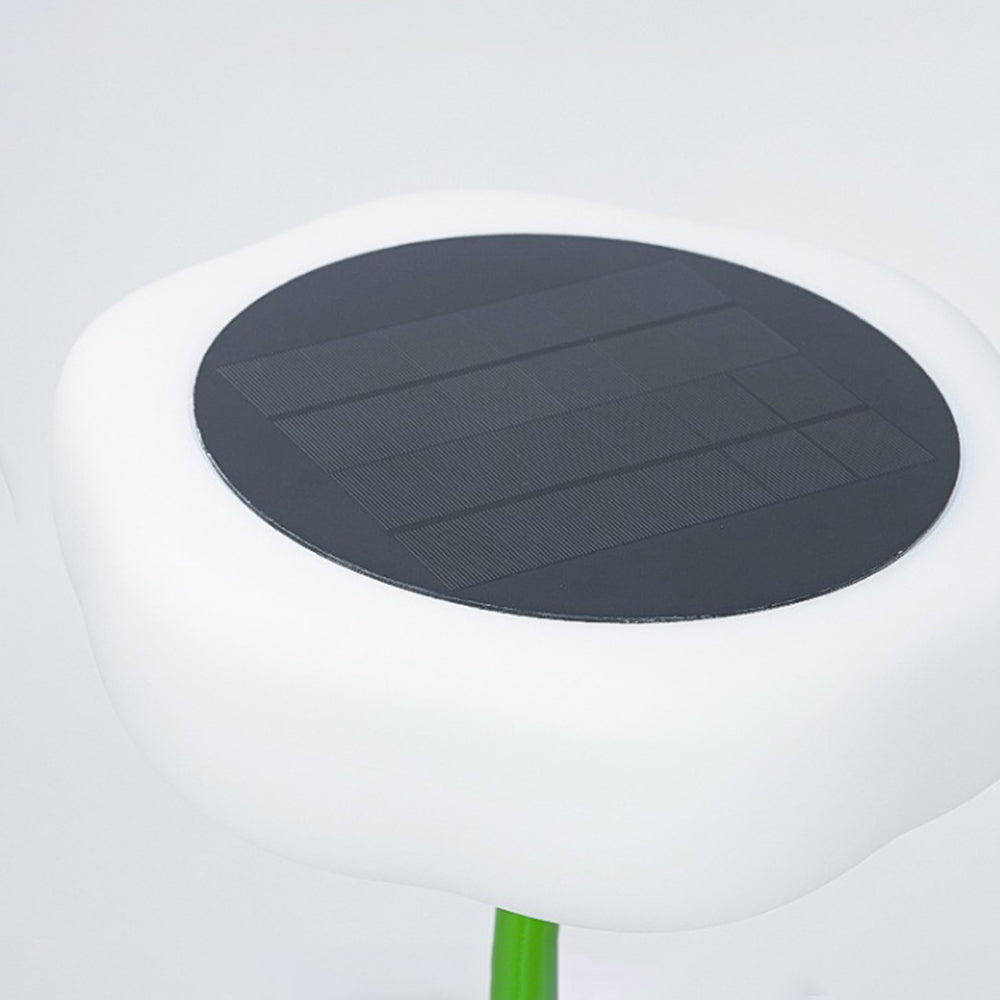 Solar panel detail on Orr flower floor lamp