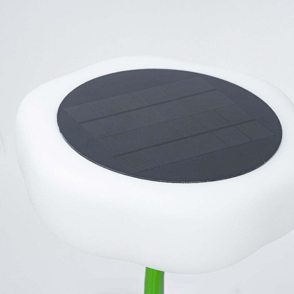 Solar panel detail on Orr flower floor lamp