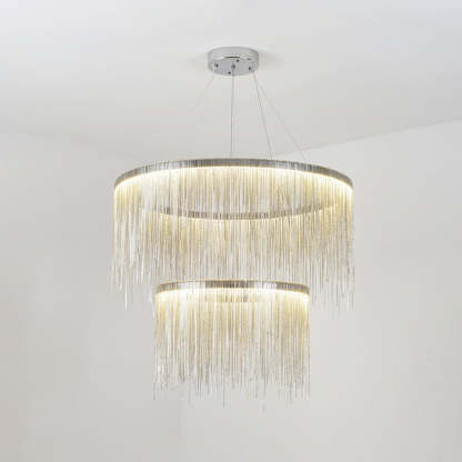 Art Deco Colon Pendant Light with Chain Tassels
