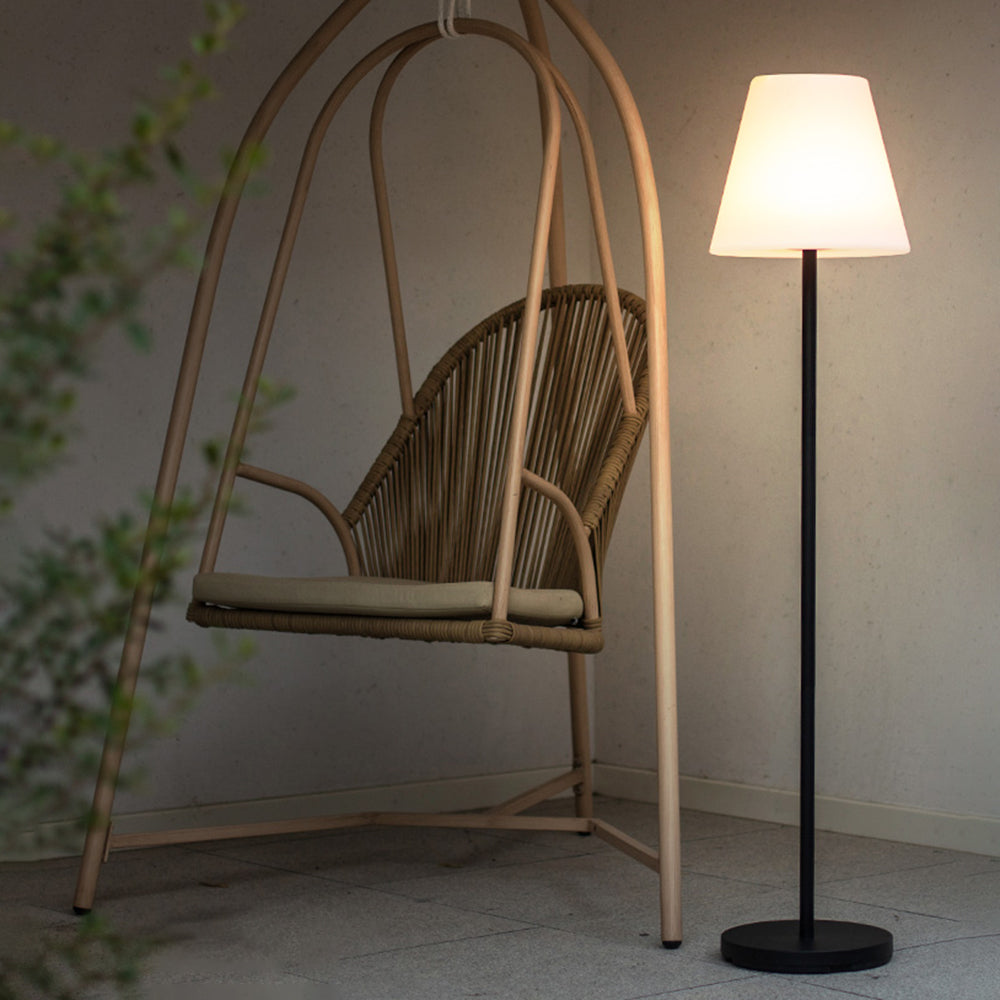 Eryn outdoor floor lamp with swing chair