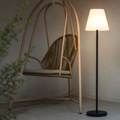 Eryn outdoor floor lamp with swing chair