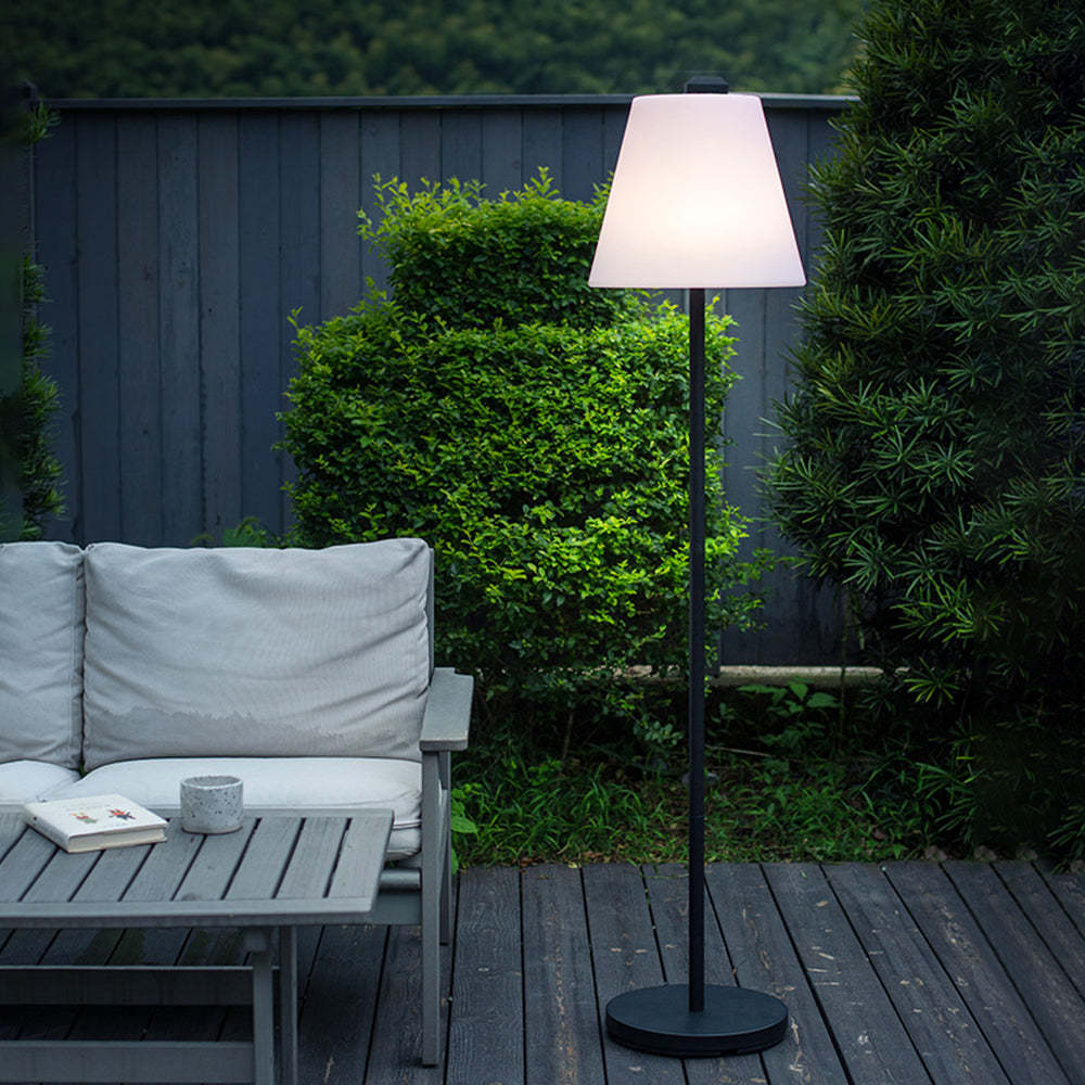 Eryn solar outdoor floor lamp on patio