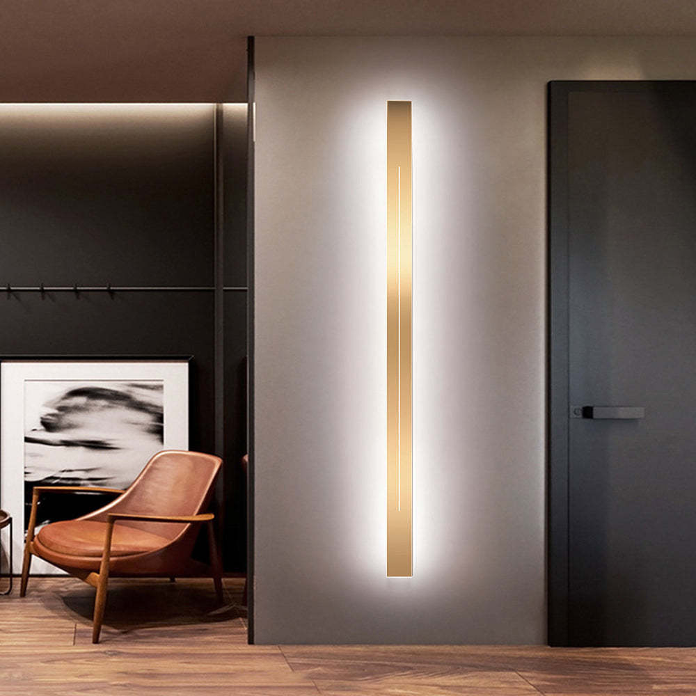 Modern gold LED wall lamp in interior