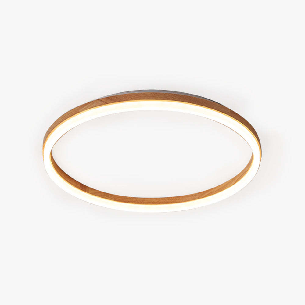 Ozawa Round Wood Flush Mount Ceiling Light