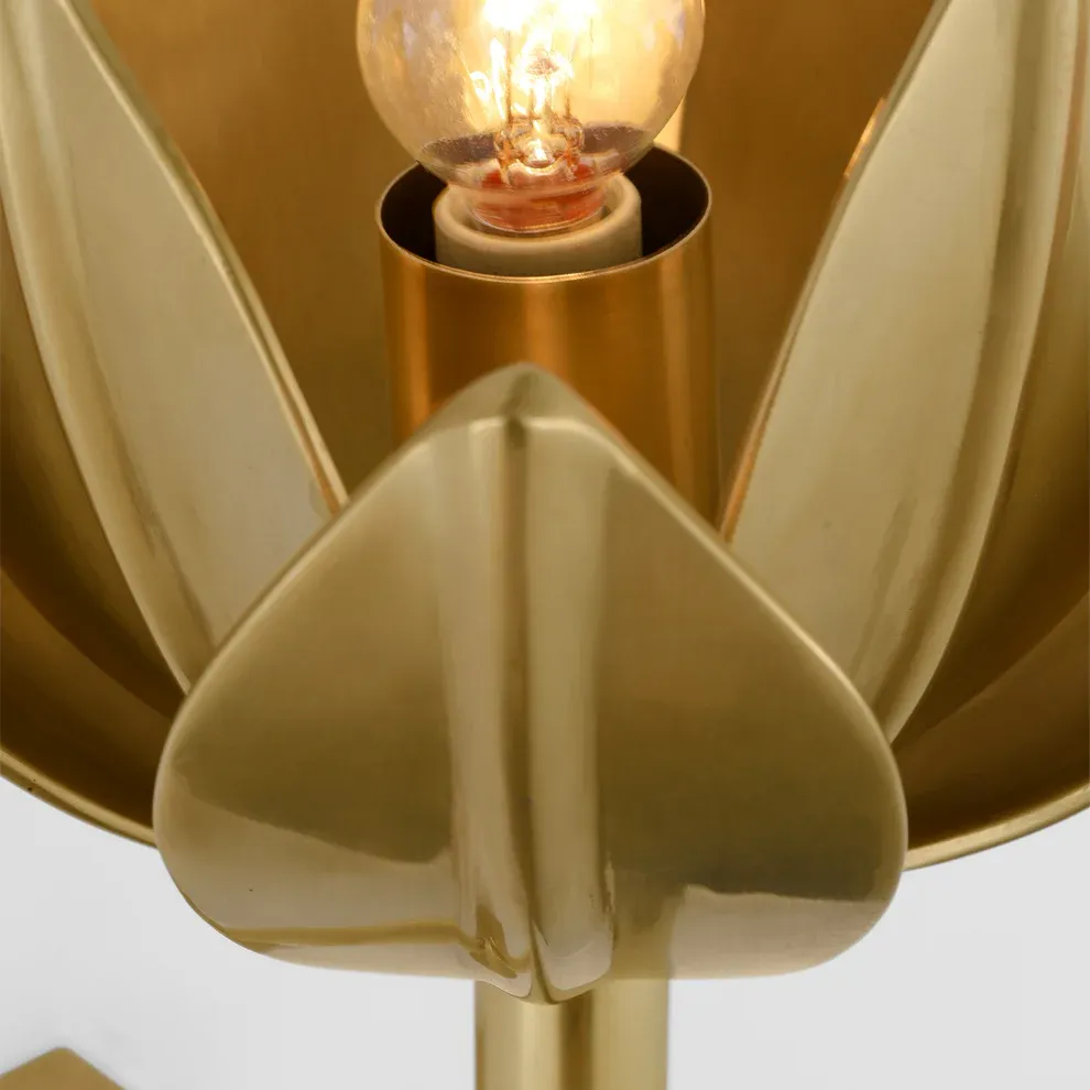 Alessio Vintage Metal Brass White Wall Lamp Dining Room Bedroom