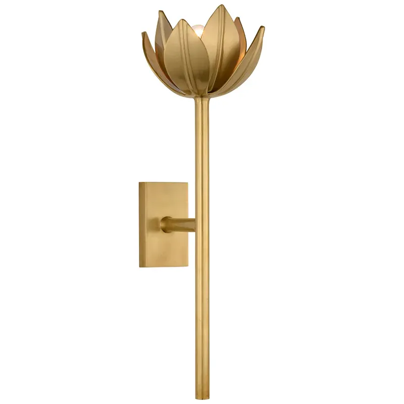 Alessio Vintage Metal Brass White Wall Lamp Dining Room Bedroom