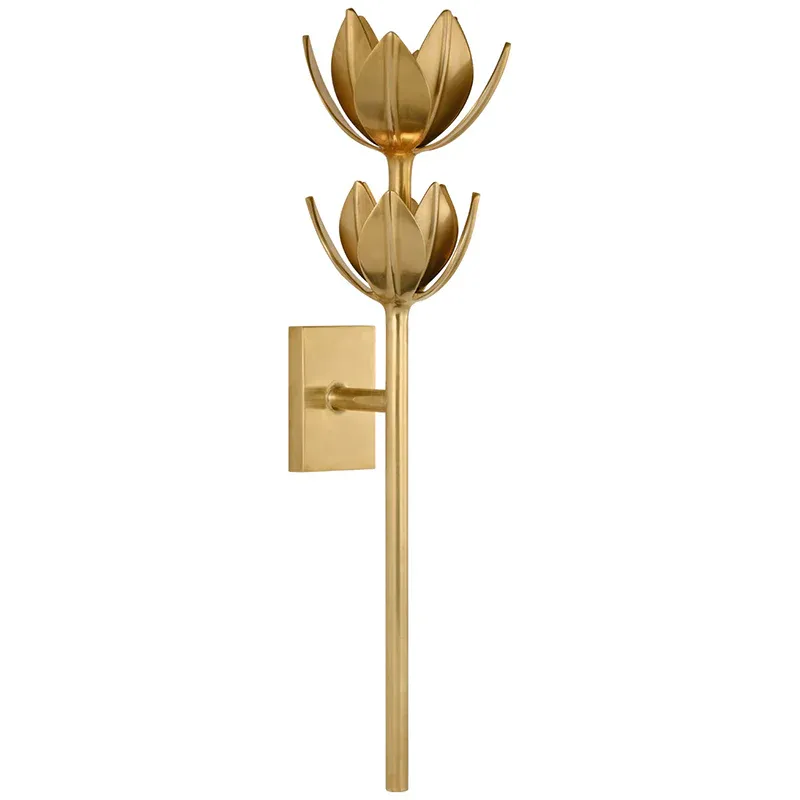 Alessio Vintage Metal Brass White Wall Lamp Dining Room Bedroom