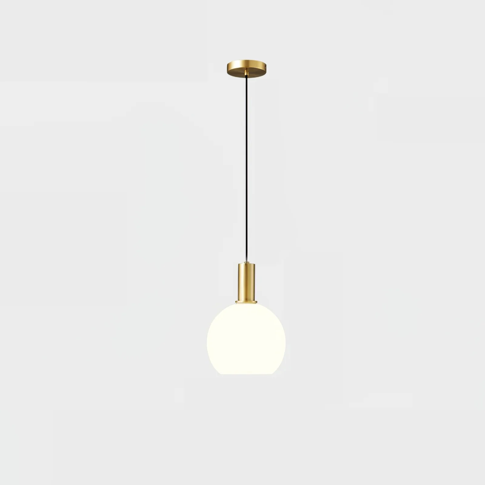 Minimalist brass and glass pendant light, Hailie design